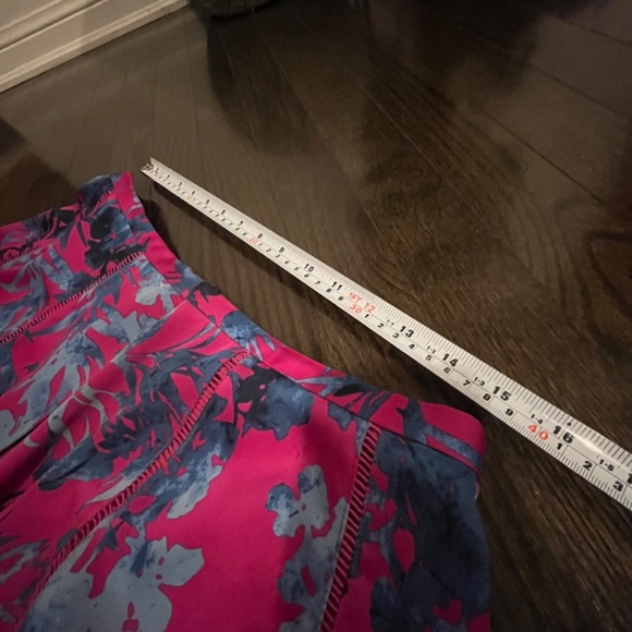 Banana Republic Pink & Blue Floral A Line Midi Skirt - Picture 5 of 5